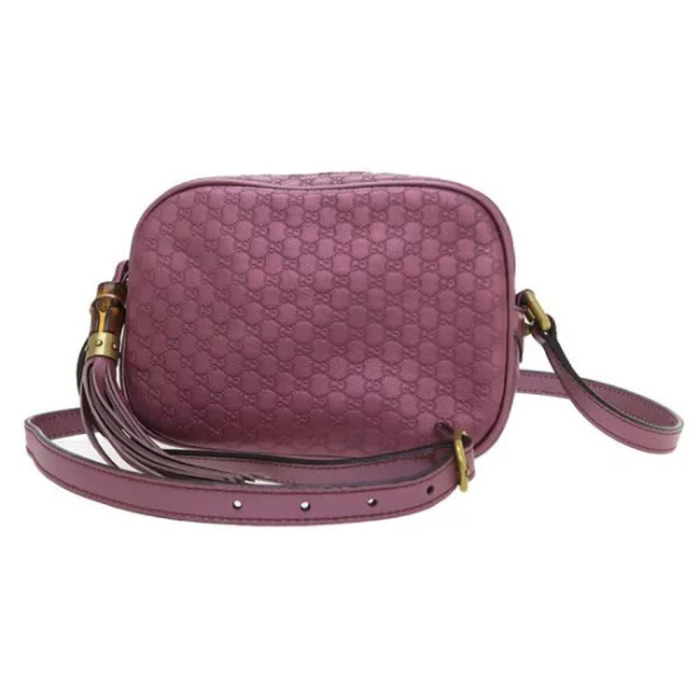 Gucci guccissima Disco bag metallic pink leather